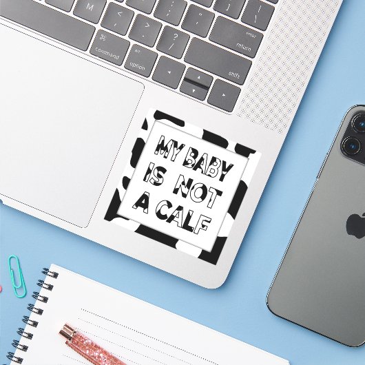 Sticker Lait de vache (Ordinateur portable avec iPhone)