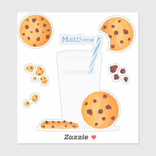 Sticker Lait et cookies (Feuille)