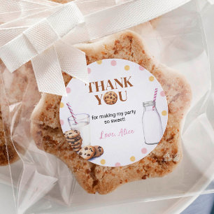 Sticker Lait Et Cookies Étiquettes Anniversaire