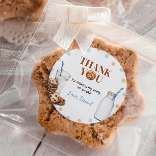 Sticker Lait Et Cookies Étiquettes Anniversaire