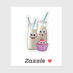 Sticker Lait et cupcake
