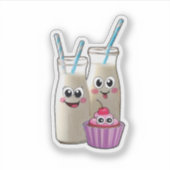 Sticker Lait et cupcake (Devant)