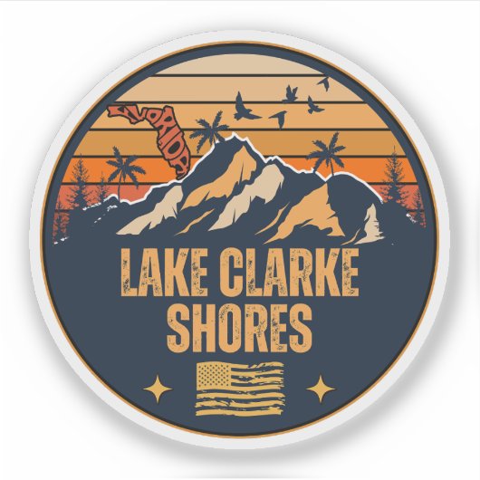 Sticker Lake Clarke Shores, Floride (Devant)