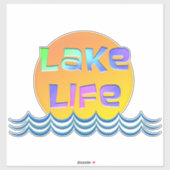 Sticker LAKE LIFE avec soleil et vagues (Feuille)
