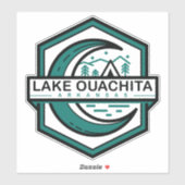 Sticker LAKE OUACHITA arkansas lune hexa (Feuille)