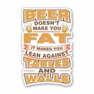 Sticker L'alcool ne vous fait pas grossir Blague drôle