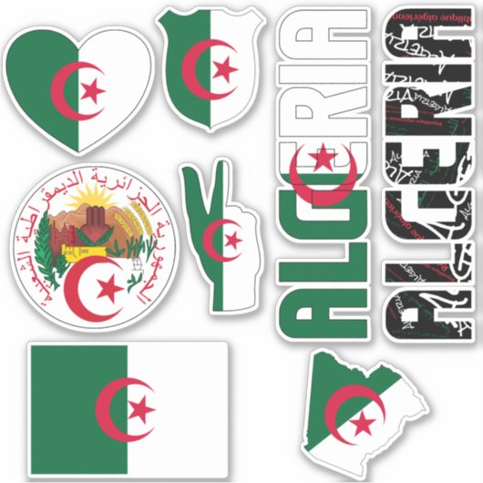 Sticker L'Algérie Extraordinaire forme les symboles nation (Devant)