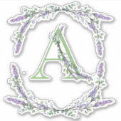 Sticker L'alphabet Monogramme "A" Lavender Eucalyptus (Devant)
