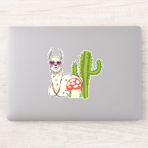 Sticker Lama cool en Lunettes de soleil en forme de coeur