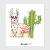 Sticker Lama cool en Lunettes de soleil en forme de coeur (Feuille)