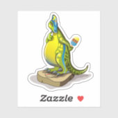 Sticker Lambeosaurus Se Possédant Sur Une Échelle De Poids (Feuille)