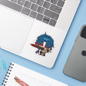 Sticker lame Honkai Star Rail Chibi (Ordinateur portable avec iPhone)
