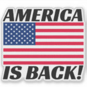Sticker L'Amérique est de retour Donald Trump American Fla (Devant)
