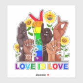 Sticker L'amour arc-en-ciel est amour (Feuille)