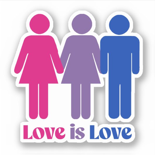 Sticker L'amour bisexuel est l'amour féminin (Devant)