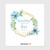Sticker L'amour construit vers la Bible citation fleurs co (Feuille)