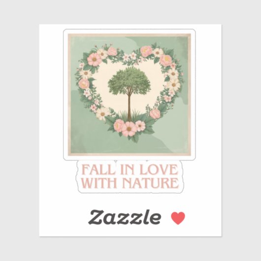 Sticker L'amour du coeur de la nature (Feuille)