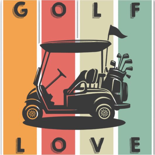 Sticker L'amour du golf (Devant)