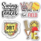 Sticker L'amour du softball (Devant)