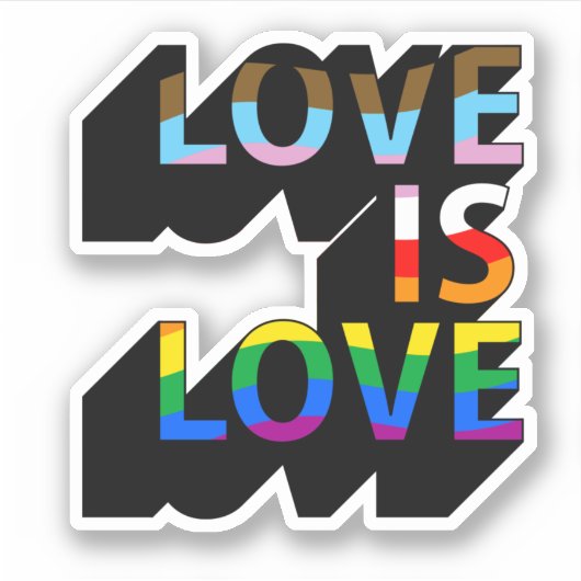 Sticker L'amour est l'amour Fierté inclusive (Devant)
