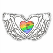 Sticker L'Amour Est L'Amour Mains De Squelette (Devant)