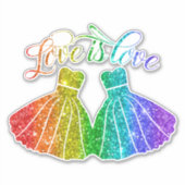 Sticker L'amour est l'amour | Parties scintillant arc-en-c (Devant)