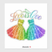 Sticker L'amour est l'amour | Parties scintillant arc-en-c (Feuille)