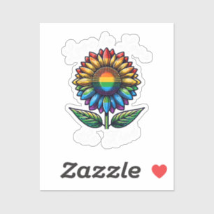 Sticker L'amour est l'amour Rainbow Sunflower LGBT+ Gay Le