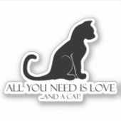 Sticker L'amour et un chat (Devant)
