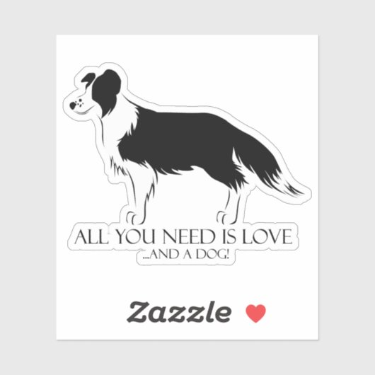 Sticker L'Amour Et Un Chien (Feuille)