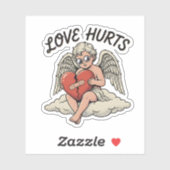 Sticker L'amour fait mal Cupidon Ange (Feuille)