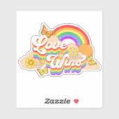 Sticker L'amour gagne la conception du texte (Feuille)