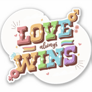 Sticker L'amour gagne toujours