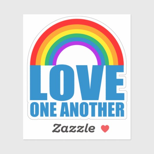 Sticker L'amour l'autre arc-en-ciel chrétien (Feuille)
