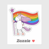Sticker L'amour n'a aucune limite Unicorne (Feuille)