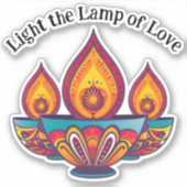 Sticker Lampe Diya : Lampe de l'amour (Devant)