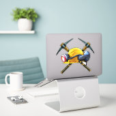 Sticker Lampe frontale de casque de mineur de charbon Pièc (Ordinateur portable sur le bureau)