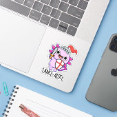 Sticker Lance-a-lotl Funny Axolotl Knight Pun (Ordinateur portable avec iPhone)