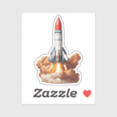 Sticker Lancement de la fusée spatiale (Feuille)
