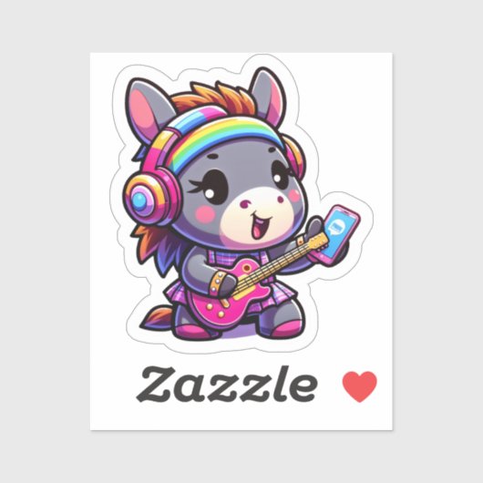 Sticker L'âne doux-mélodique (Feuille)