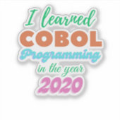 Sticker Langage de programmation Cobol appris en 2020 (Devant)