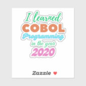 Sticker Langage de programmation Cobol appris en 2020 (Feuille)
