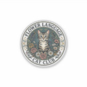 Sticker Langage Fleur Chat Chat Graphique Tee Art - Fleur (Devant)
