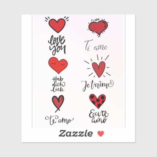 Sticker Langues de l'amour (Feuille)