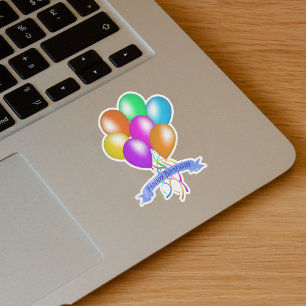 Sticker L'anniversaire coloré lumineux de groupe monte en