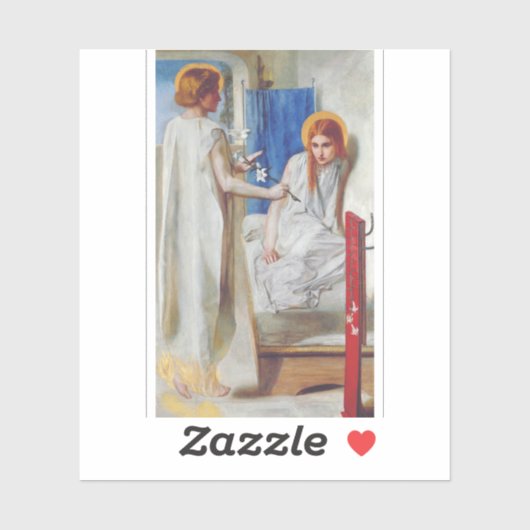 Sticker L'Annonciation de Dante Gabriel Rossetti (Feuille)