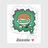 Sticker Lanterne verte de Chibi qui traverse l'espace (Feuille)