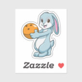 Sticker Lapin à Bowling avec Bowling balle (Feuille)