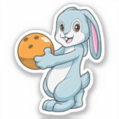 Sticker Lapin à Bowling avec Bowling balle (Recto)