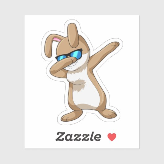 Sticker Lapin à Hip hop Dance Dab (Feuille)
